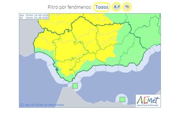 El tiempo Andalucía Última hora aviso amarillo por tormentas en Ronda