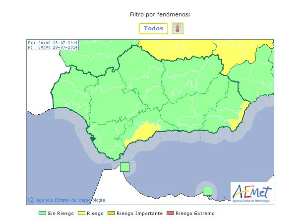 Previsión Del Tiempo En Andalucía La Aemet Desactiva El Aviso Amarillo Por Altas Temperaturas 7184